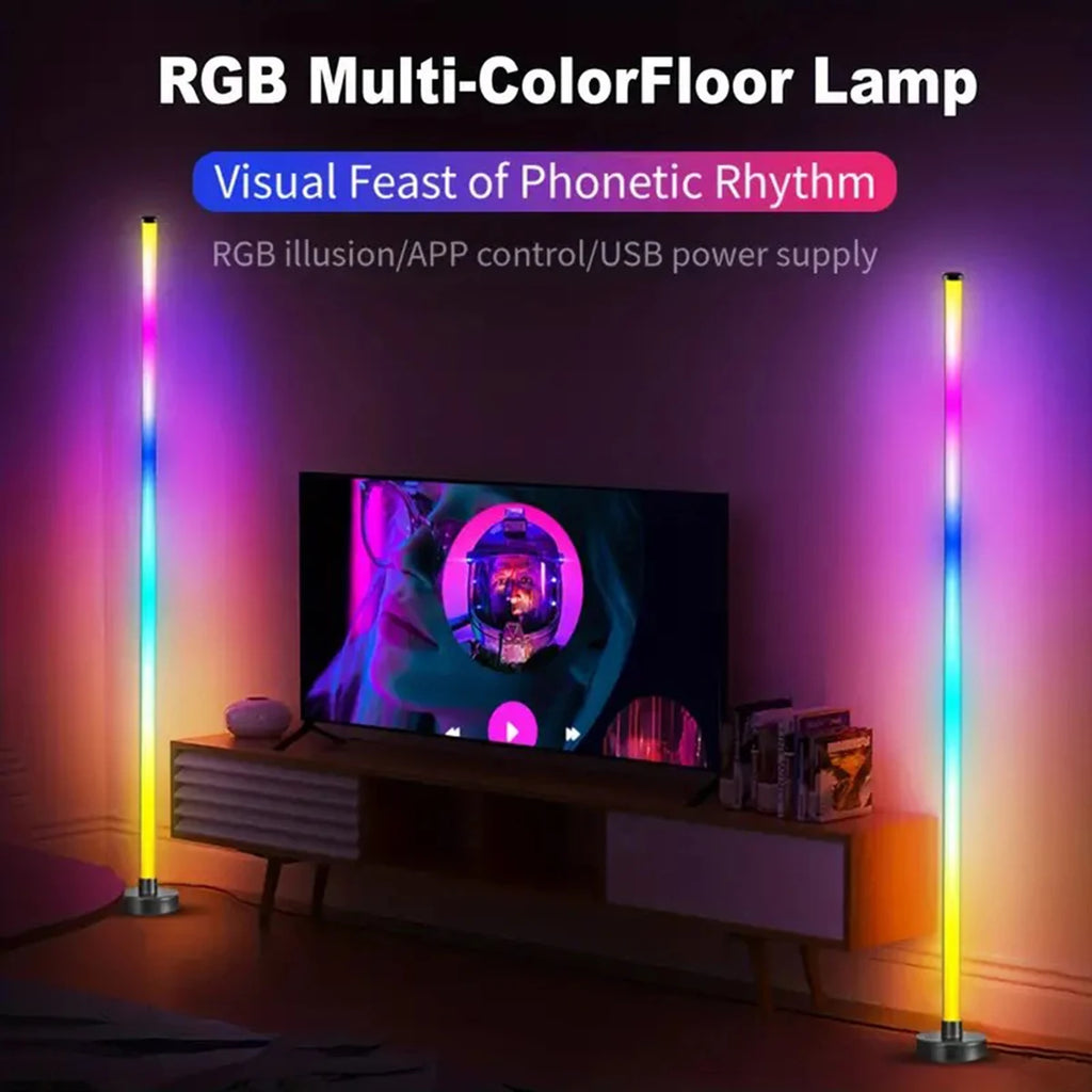Lampadaires d’Angle Intelligents Glowver RGB – Contrôle App & Télécommande | Synchronisation Musique (x2)