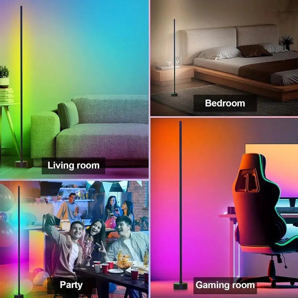 Lampadaires d’Angle Intelligents Glowver RGB – Contrôle App & Télécommande | Synchronisation Musique (x2)